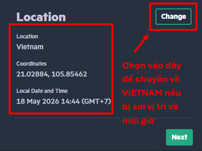 Chuyển Location về Việt Nam