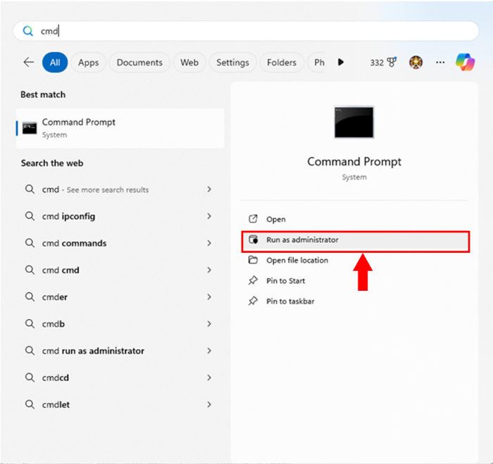 Hướng dẫn mở Command Prompt CMD bằng quyền Admin trên Windows 11