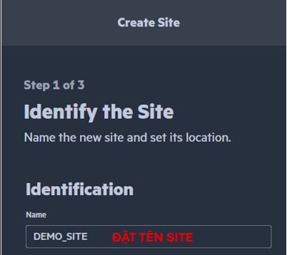Đặt tên Site