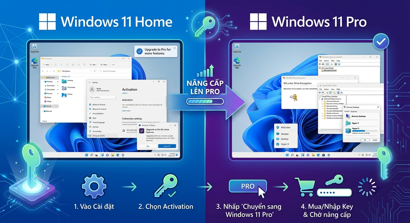 Cách Nâng Cấp Windows 11 Home Lên 11 Pro Bằng CMD Chỉ Trong 5 Phút