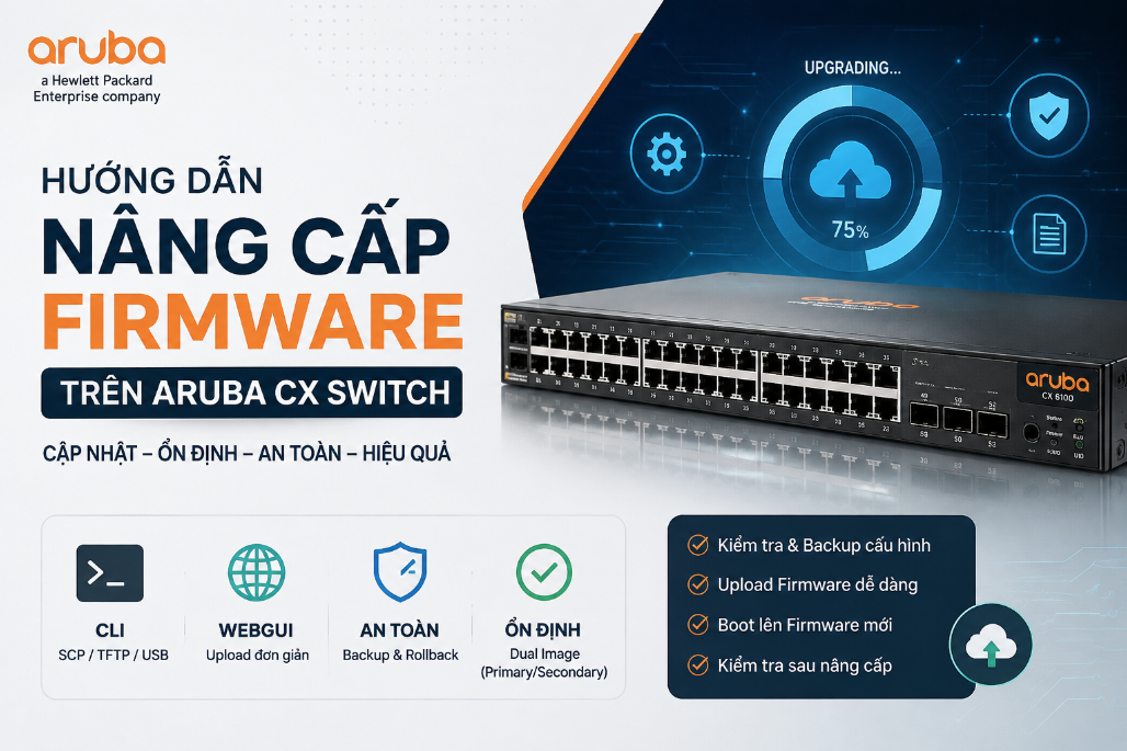 Hướng dẫn Upgrade Firmware Aruba CX Switch bằng CLI và WebGUI